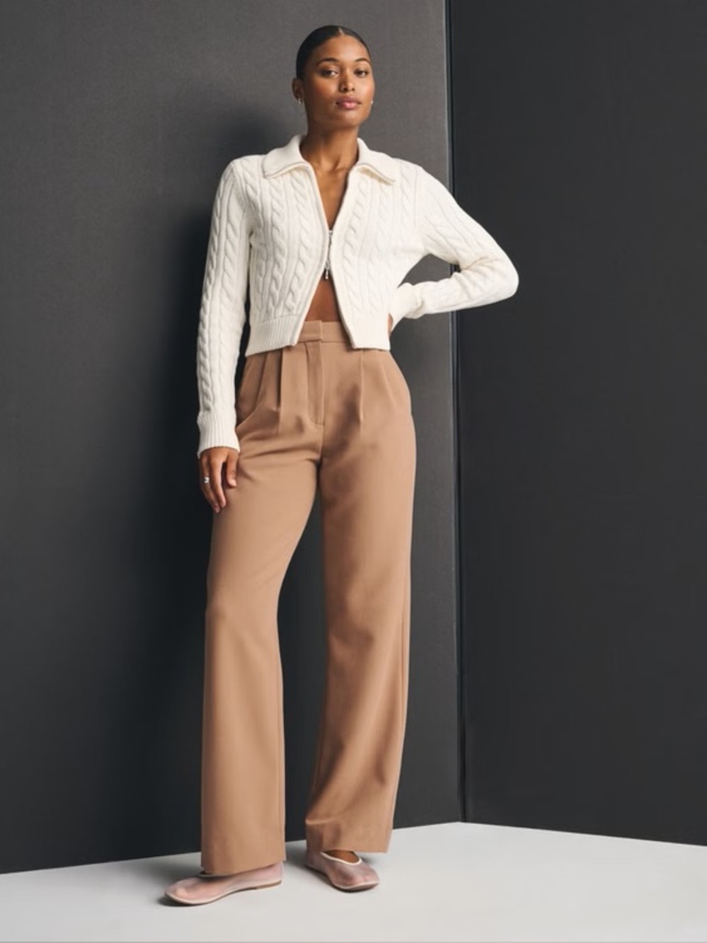 Curve Love A&F Sloane Tailored Wide Leg Pant - Picture 1 of 6